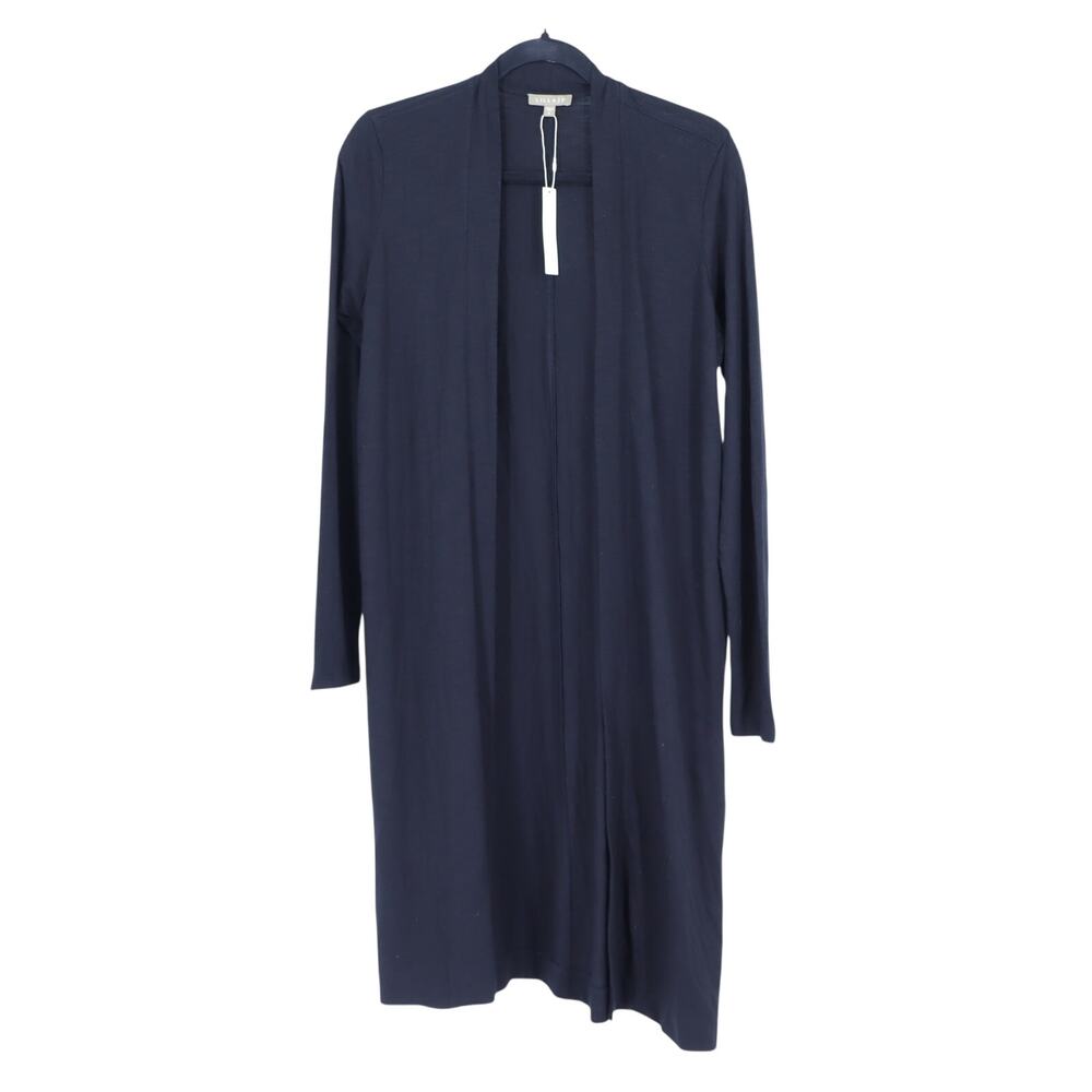 Lilla P Pima Cotton Longline Cardigan Black NWT Long Sleeve Women's S